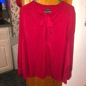 Torrid Red Silky Button up Blouse Women’s 2X